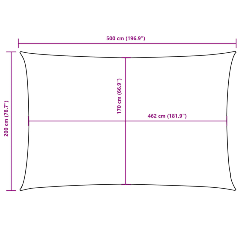 Sonnensegel Oxford-Gewebe Rechteckig 2x5 m Rot