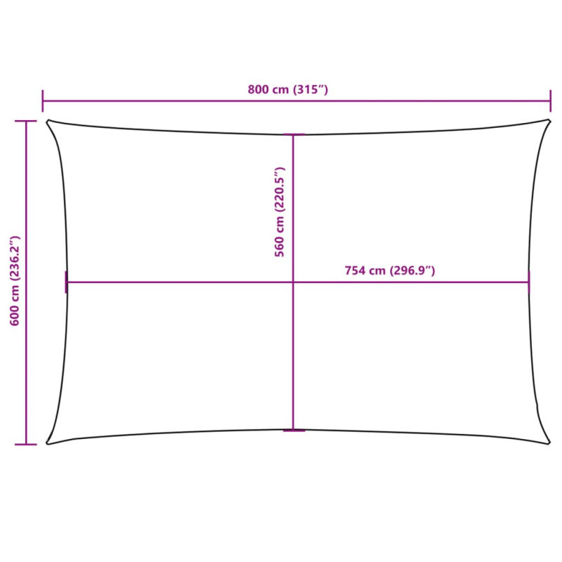 Sonnensegel Oxford-Gewebe Rechteckig 6x8 m Rot