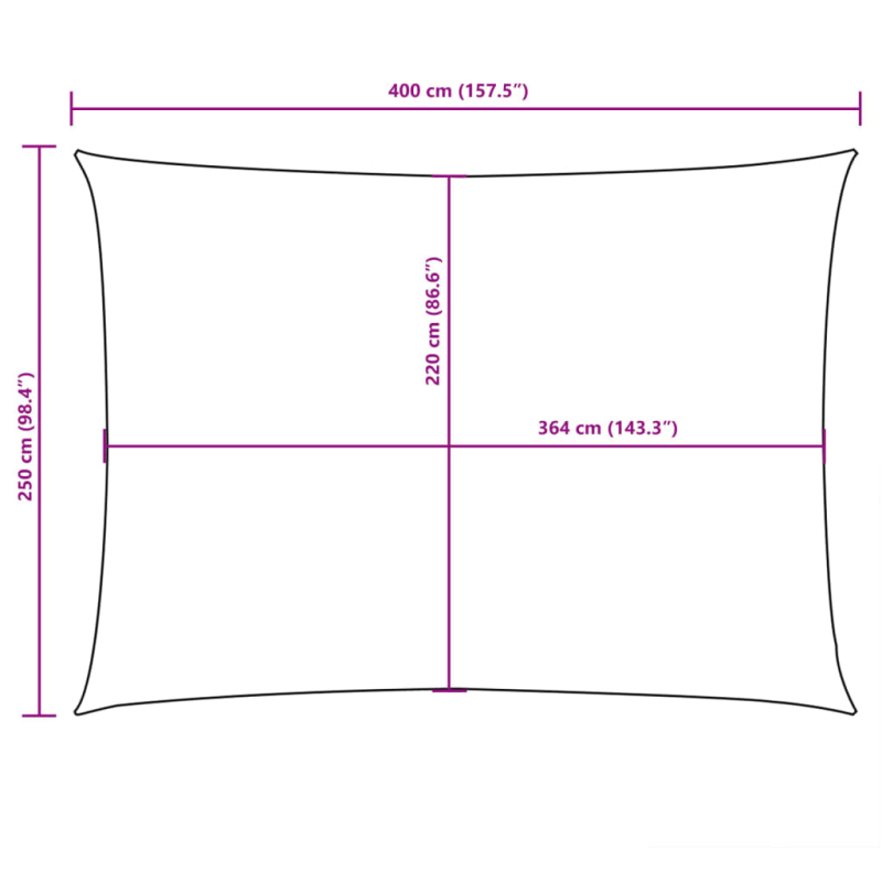 Sonnensegel Oxford-Gewebe Rechteckig 2,5x4 m Schwarz