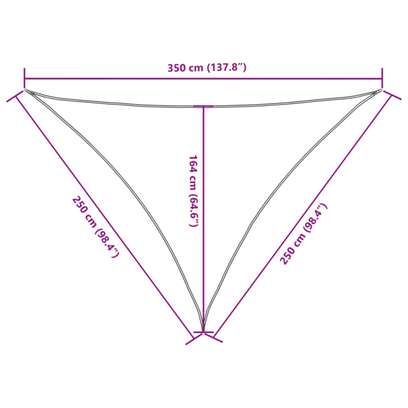 Sonnensegel Oxford-Gewebe Dreieckig 2,5x2,5x3,5 m Schwarz