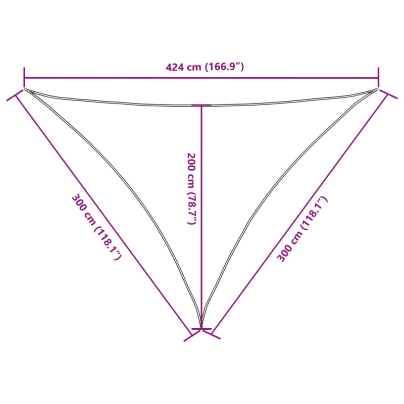 Sonnensegel Oxford-Gewebe Dreieckig 3x3x4,24 m Schwarz