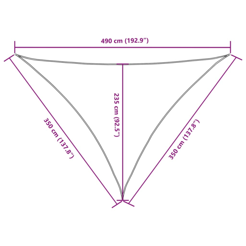 Sonnensegel Oxford-Gewebe Dreieckig 3,5x3,5x4,9 m Schwarz