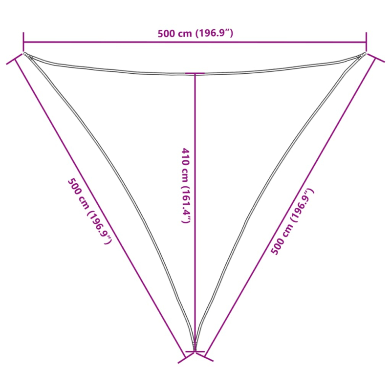 Sonnensegel Oxford-Gewebe Dreieckig 5x5x5 m Schwarz