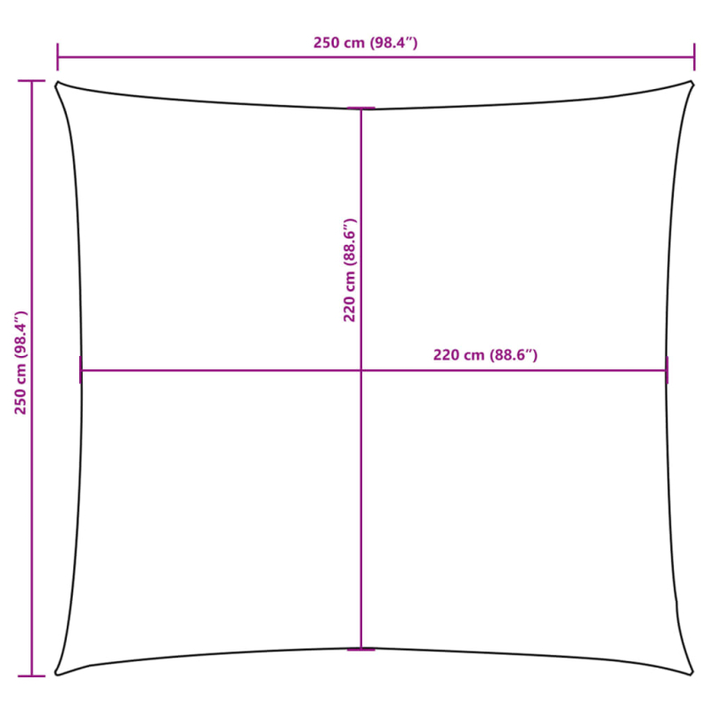 Sonnensegel Oxford-Gewebe Quadratisch 2,5x2,5 m Braun