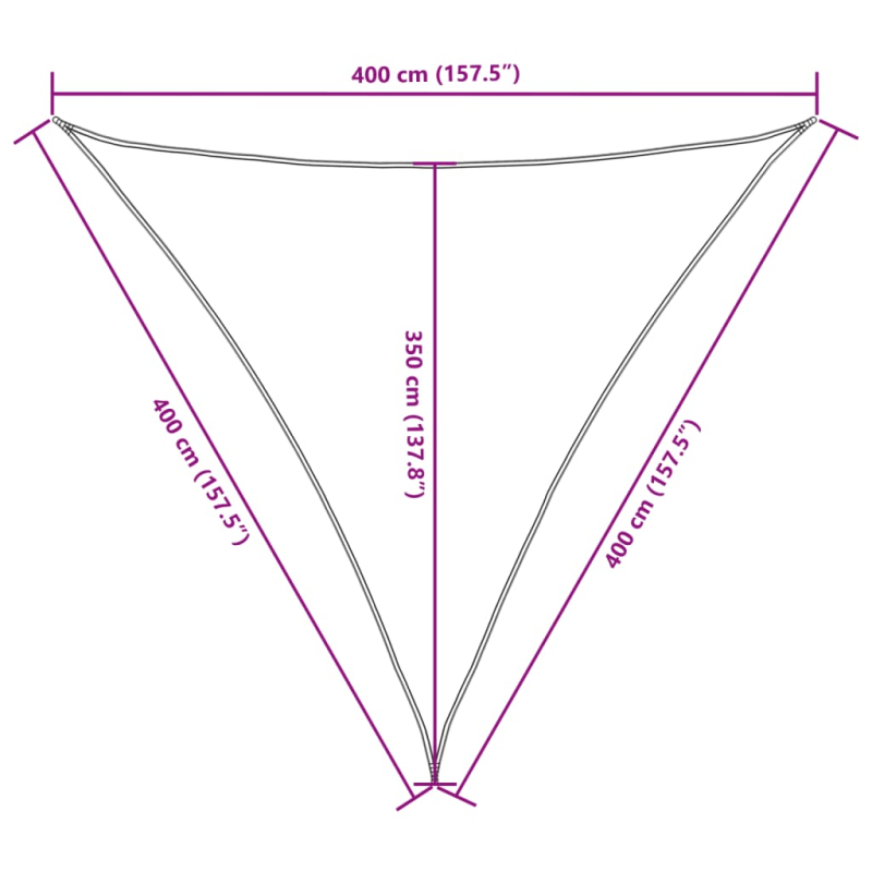 Sonnensegel Oxford-Gewebe Dreieckig 4x4x4 m Braun