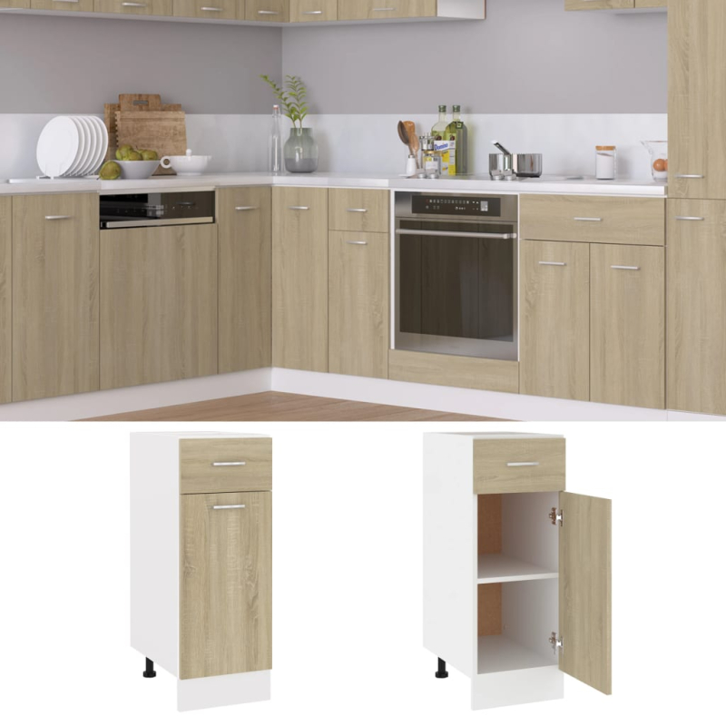 Schubunterschrank Lyon Sonoma-Eiche 30x46x81,5 cm Holzwerkstoff
