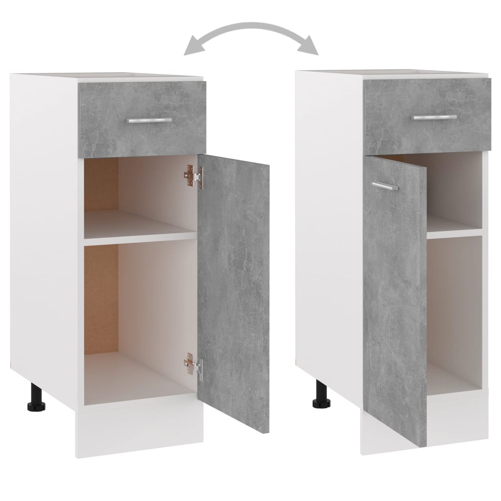 Schubunterschrank Lyon Betongrau 30x46x81,5 cm Holzwerkstoff