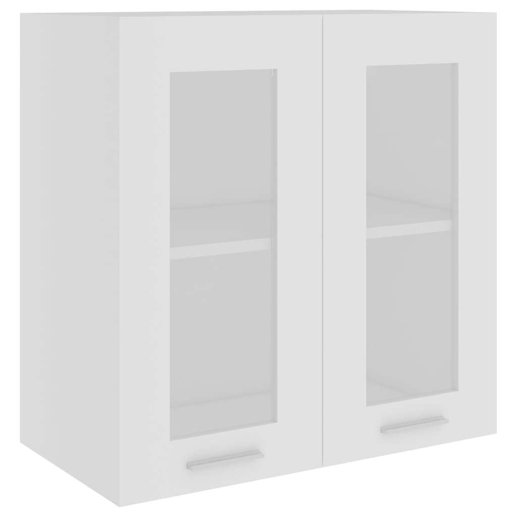 Hängeglasschrank Lyon Weiß 60x31x60 cm Holzwerkstoff