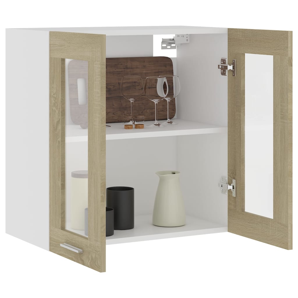 Hängeglasschrank Lyon Sonoma-Eiche 60x31x60 cm Holzwerkstoff