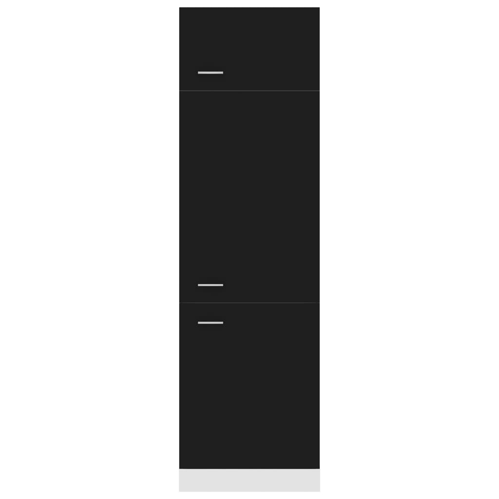 Kühlumbauschrank Lyon Schwarz 60x57x207 cm Holzwerkstoff