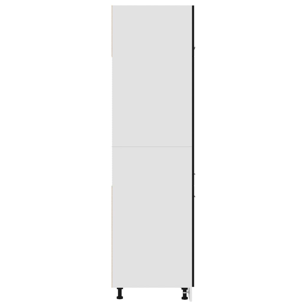Kühlumbauschrank Lyon Schwarz 60x57x207 cm Holzwerkstoff