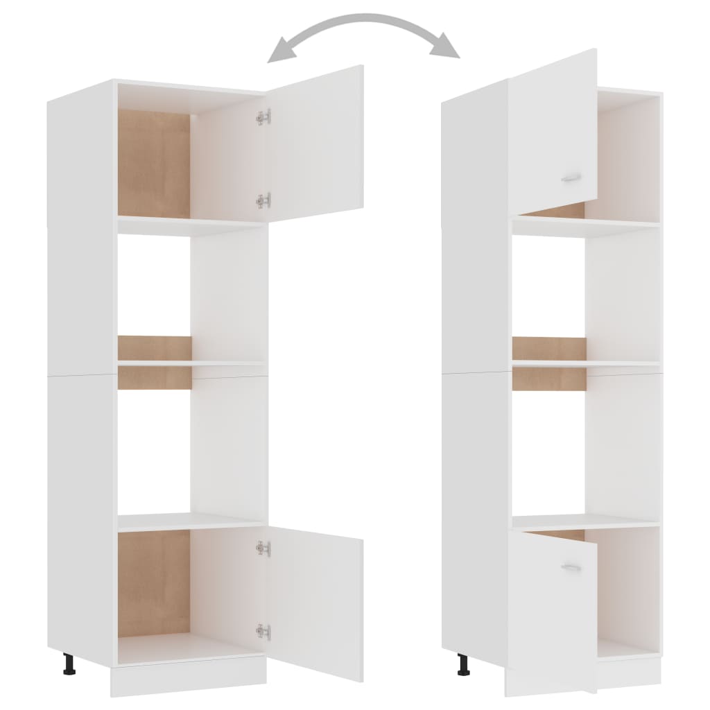 Mikrowellenumbauschrank Lyon Weiß 60x57x207 cm Holzwerkstoff