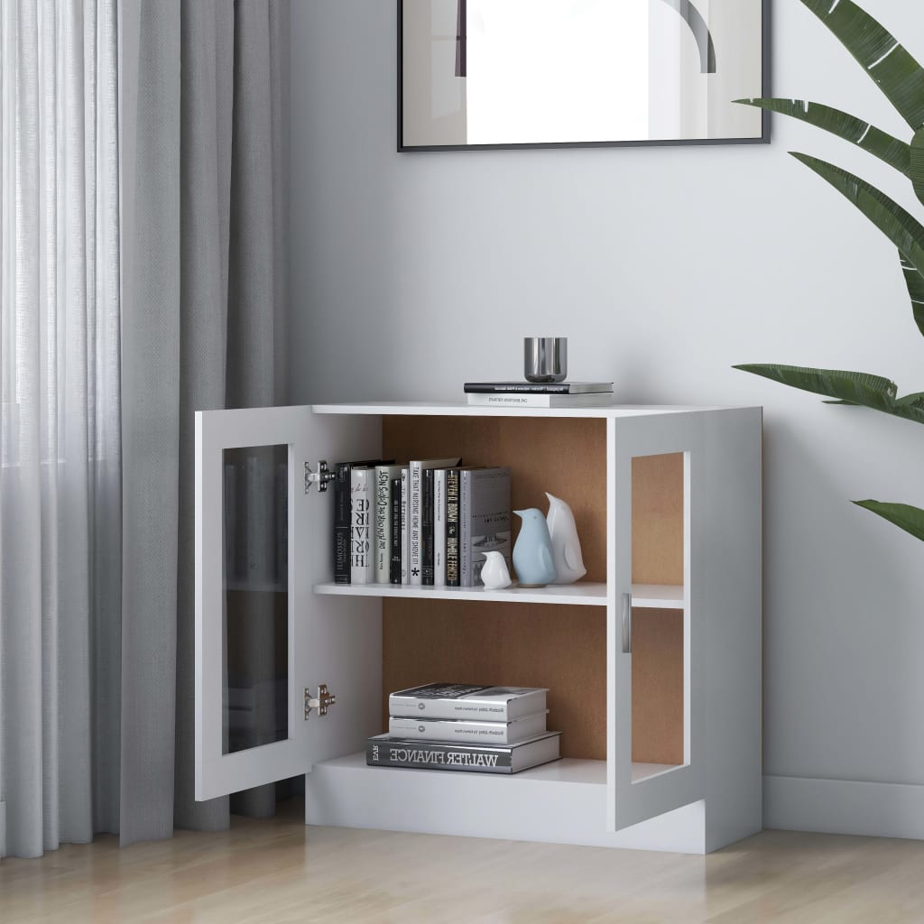 Vitrinenschrank Weiß 82,5x30,5x80 cm Holzwerkstoff