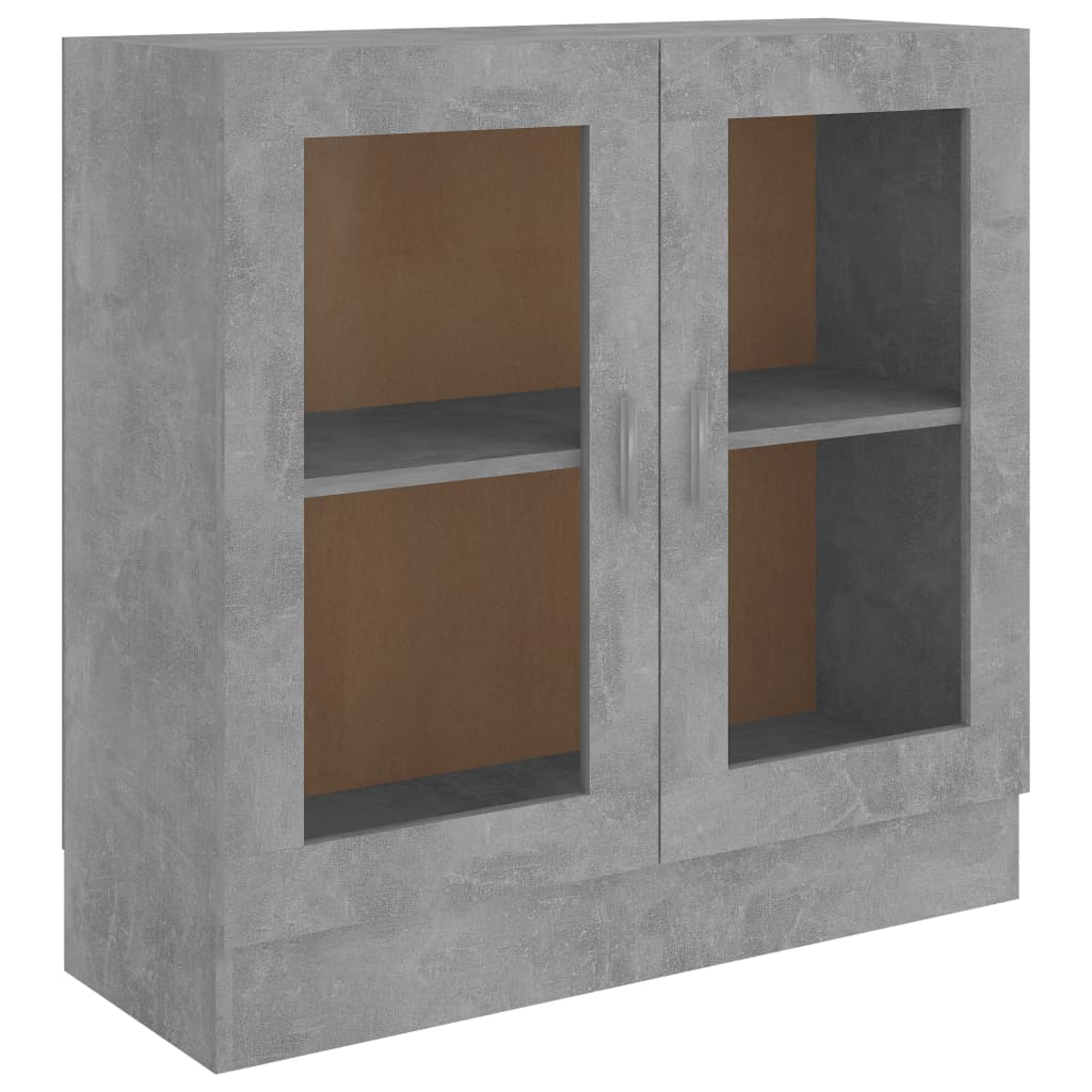 Vitrinenschrank Betongrau 82,5x30,5x80 cm Holzwerkstoff
