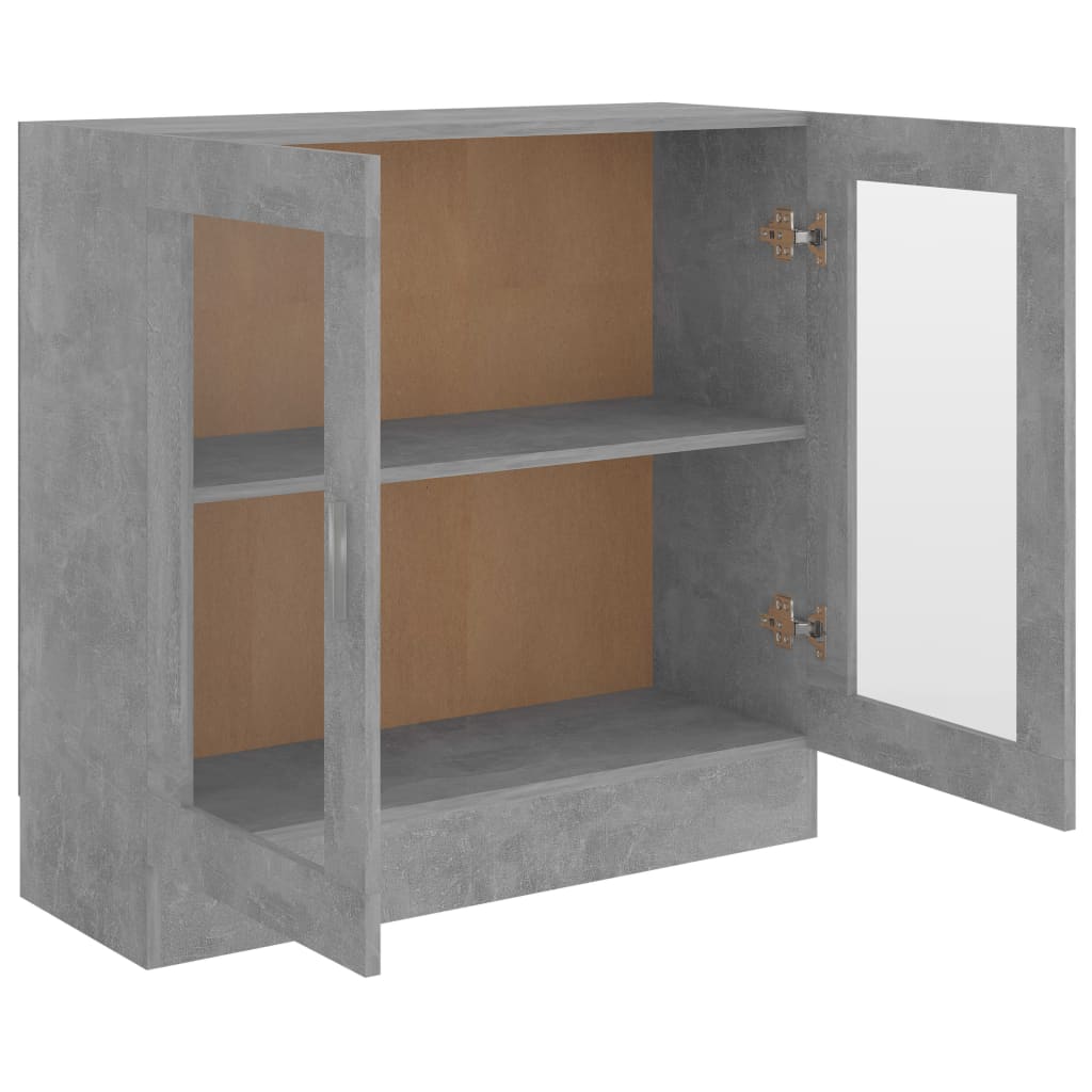 Vitrinenschrank Betongrau 82,5x30,5x80 cm Holzwerkstoff