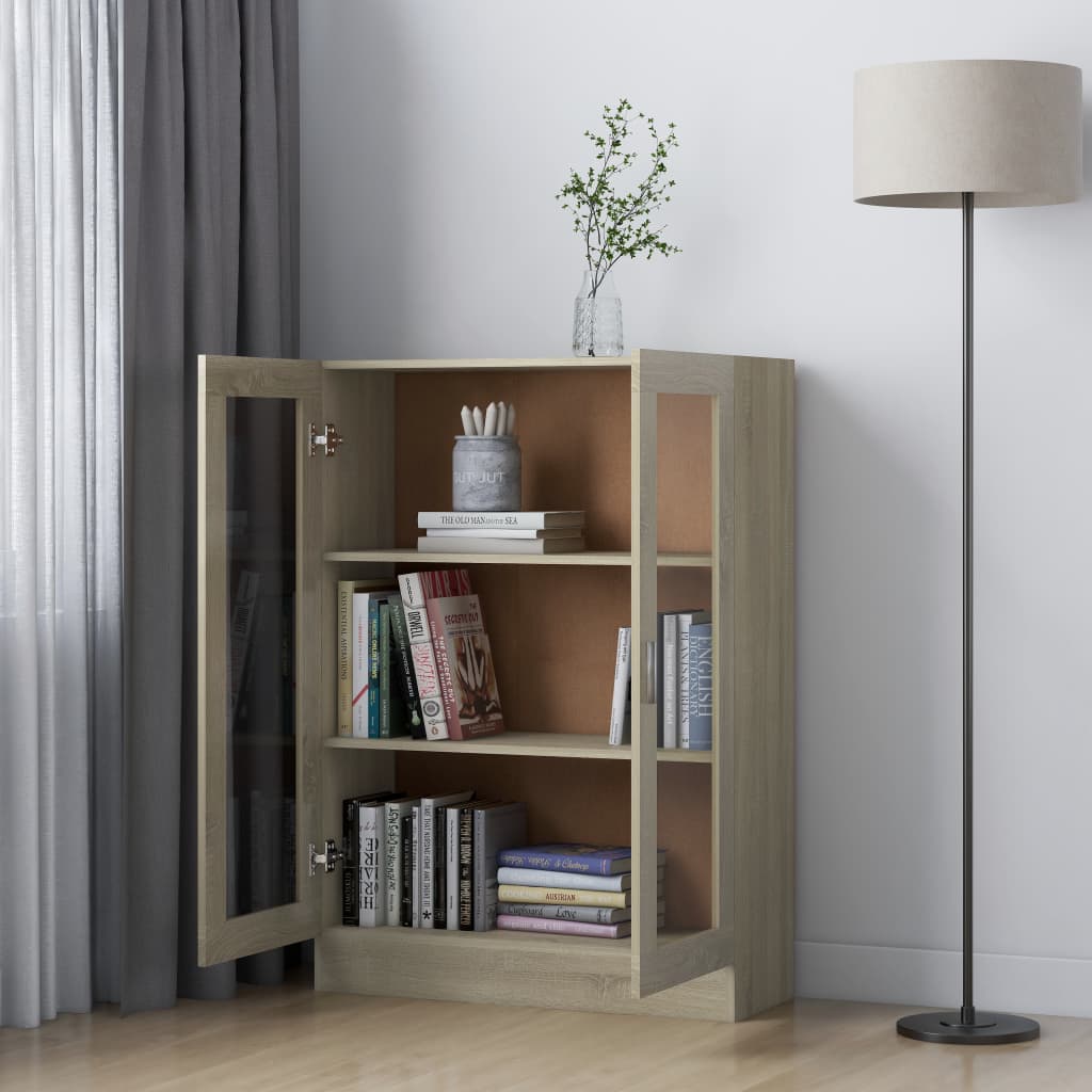 Vitrinenschrank Sonoma-Eiche 82,5x30,5x115 cm Holzwerkstoff