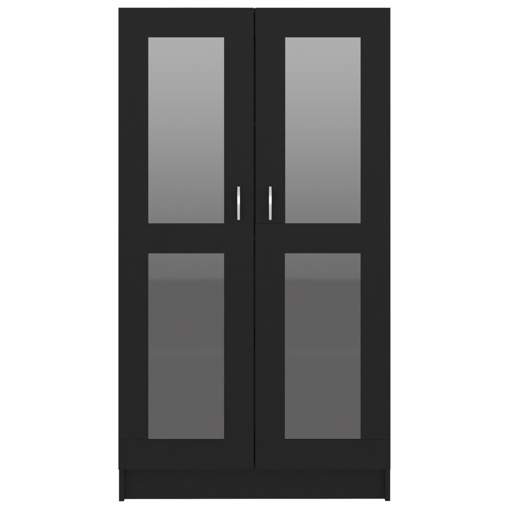 Vitrinenschrank Schwarz 82,5x30,5x150 cm Holzwerkstoff