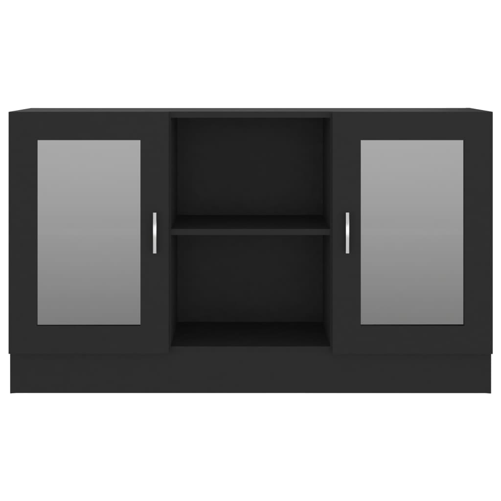 Vitrinenschrank Schwarz 120x30,5x70 cm Holzwerkstoff