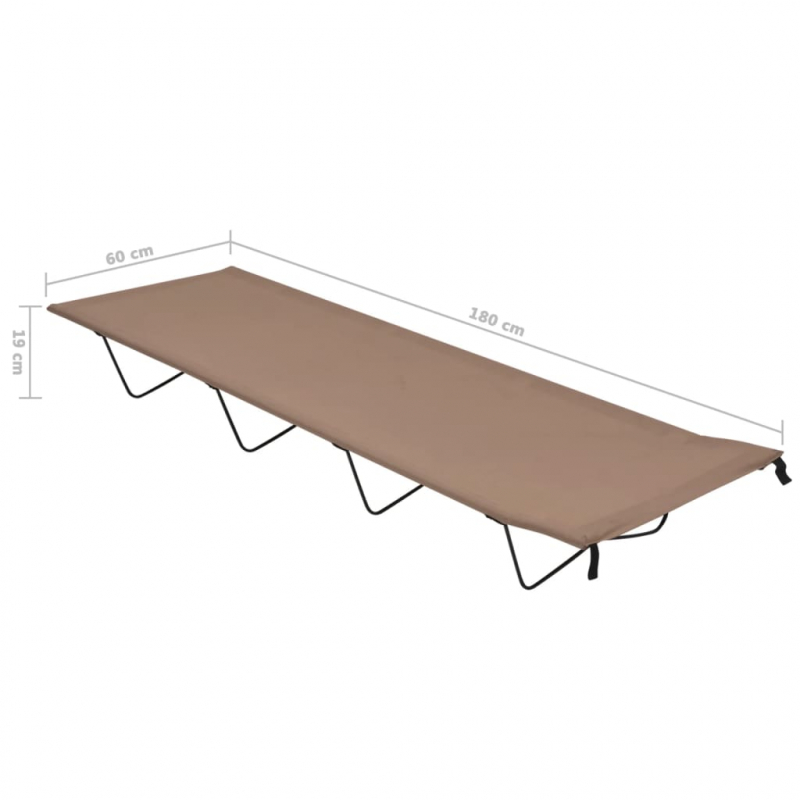 Campingbett 180x60x19 cm Oxford-Gewebe und Stahl Taupe