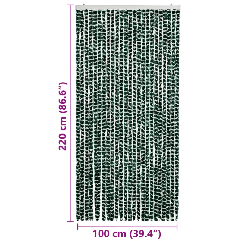 Insektenschutz-Vorhang Grün und Weiß 100x220 cm Chenille