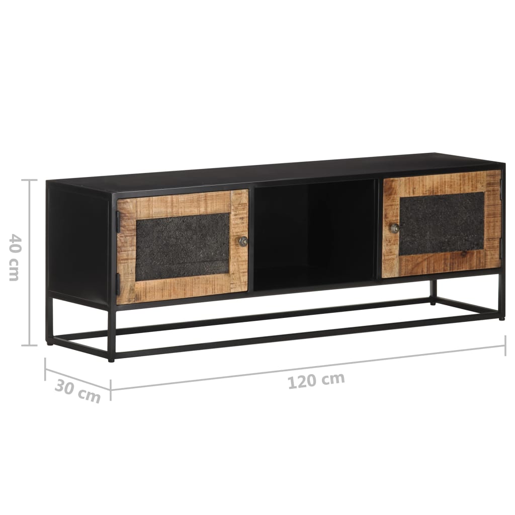 TV-Schrank 120x30x40 cm Raues Mangoholz