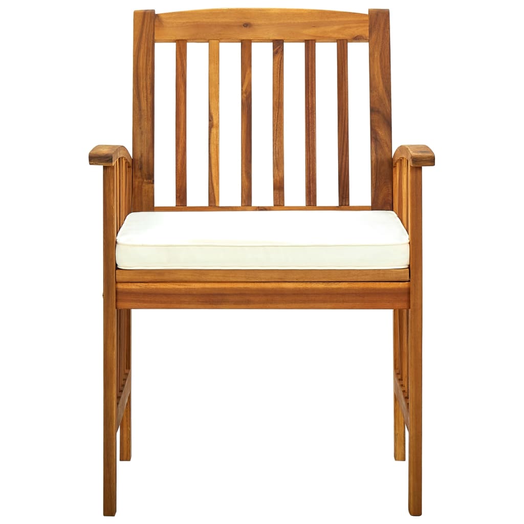 Garten-Essstühle 3 Stk. mit Kissen Massivholz Akazie