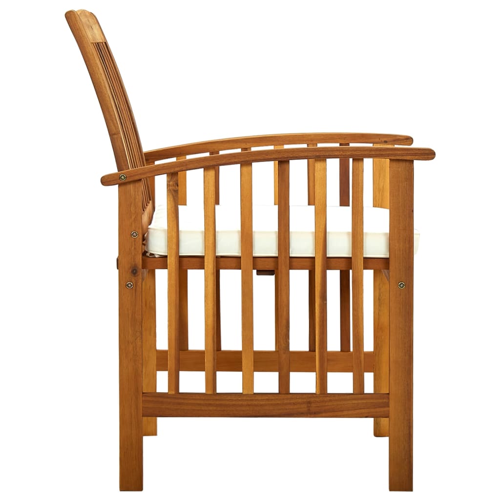 Garten-Essstühle 3 Stk. mit Kissen Massivholz Akazie
