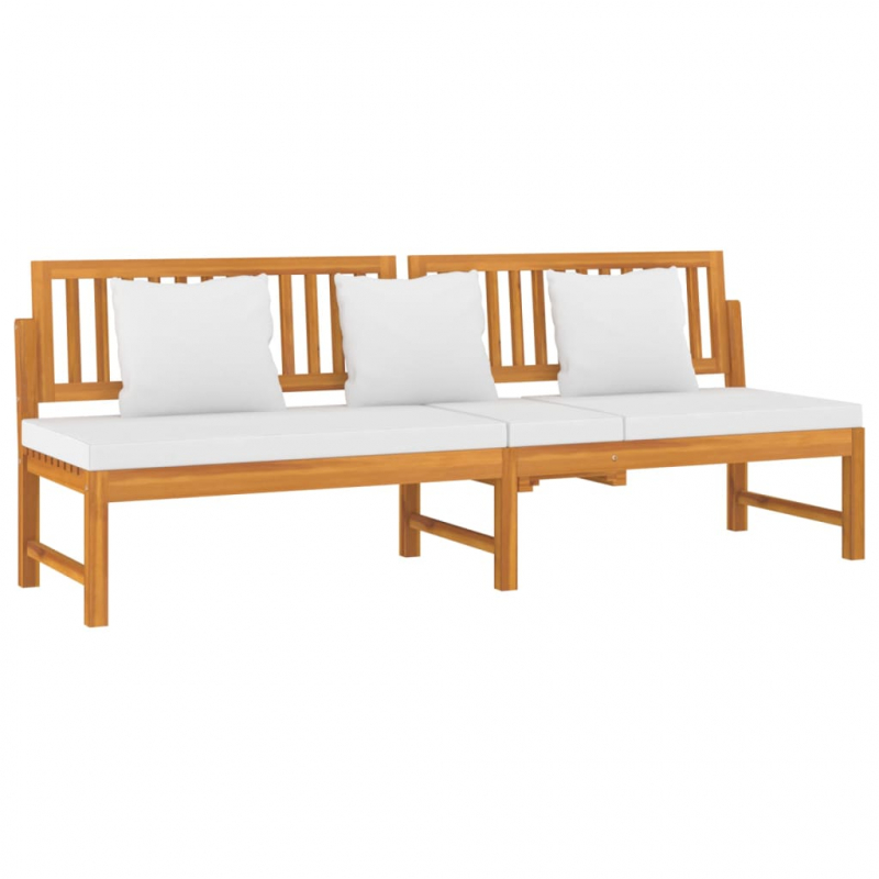 vidaxL Tagesbett mit Cremeweißen Kissen 200x60x75 cm Massivholz Akazie