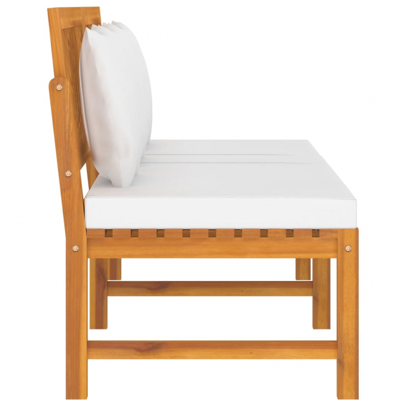 vidaxL Tagesbett mit Cremeweißen Kissen 200x60x75 cm Massivholz Akazie