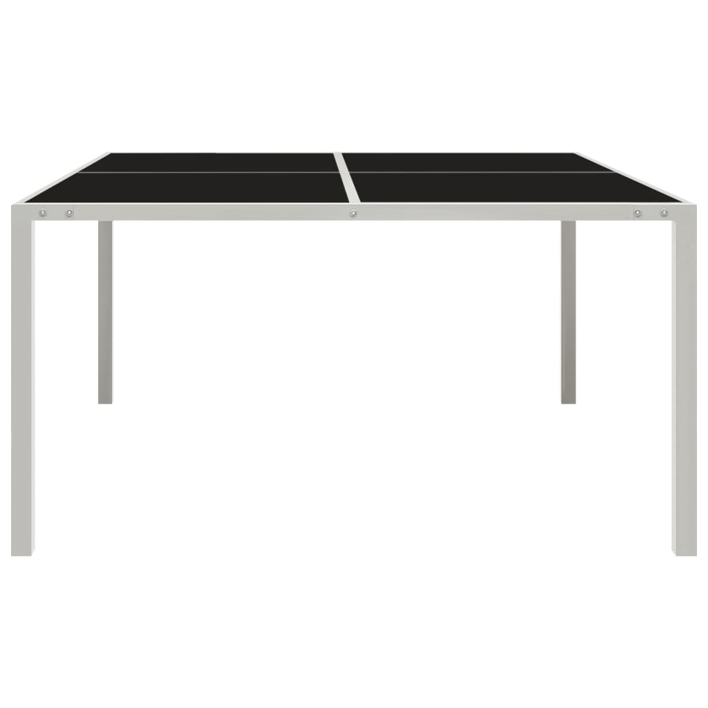 Gartentisch 130x130x72 cm Grau Stahl und Glas