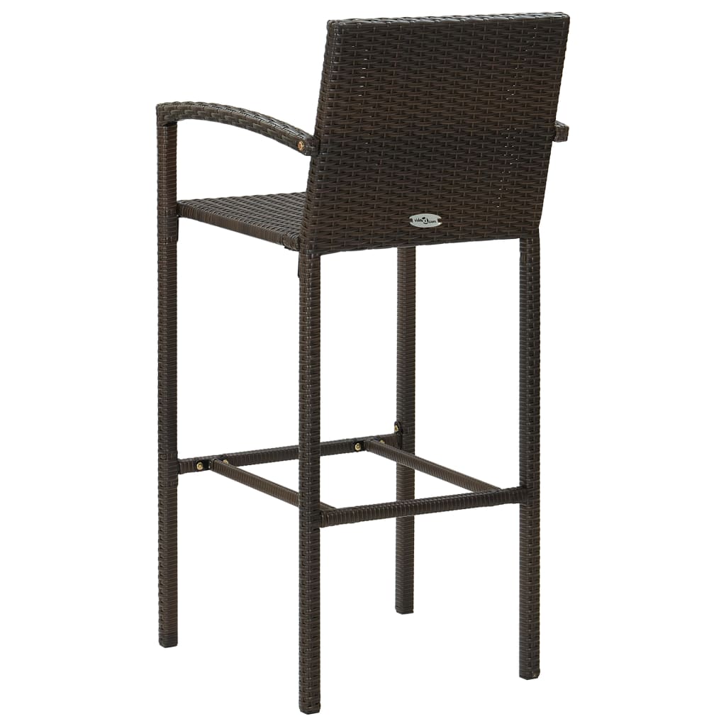 Barhocker 4 Stk. Braun Poly Rattan