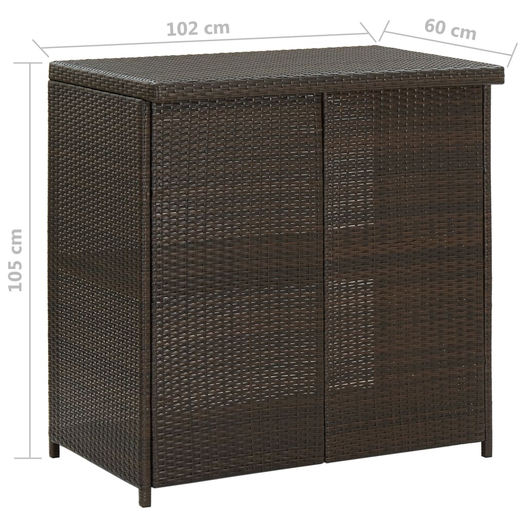 3-tlg. Bar Set Poly Rattan Braun