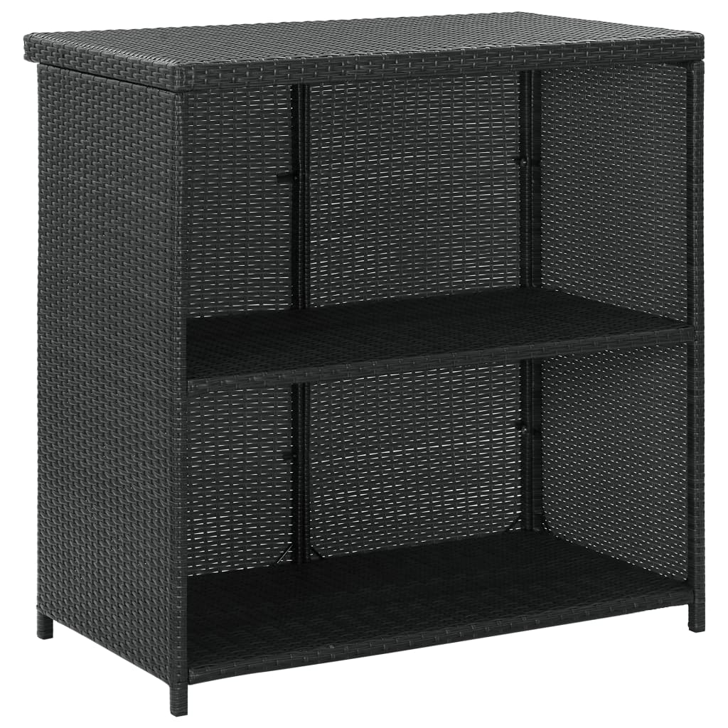 3-tlg. Bar Set Poly Rattan Schwarz