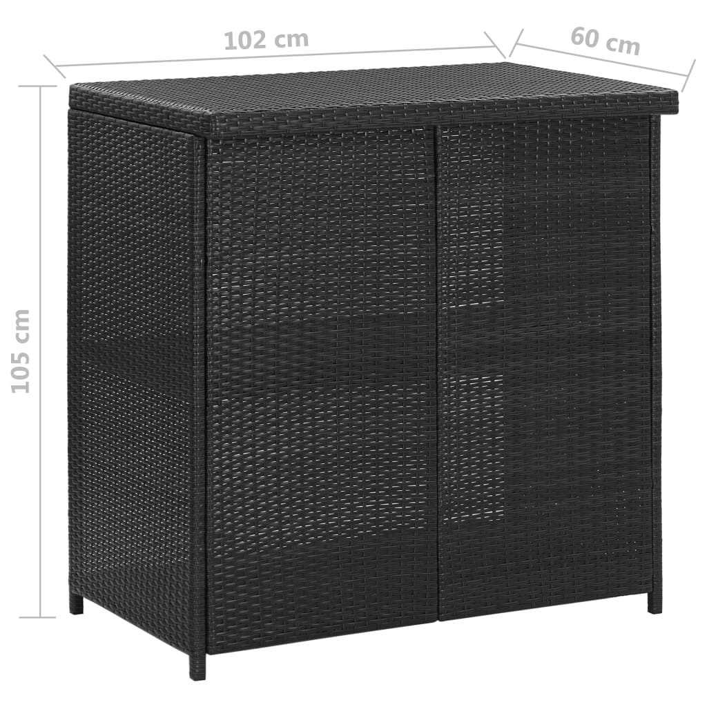 3-tlg. Bar Set Poly Rattan Schwarz