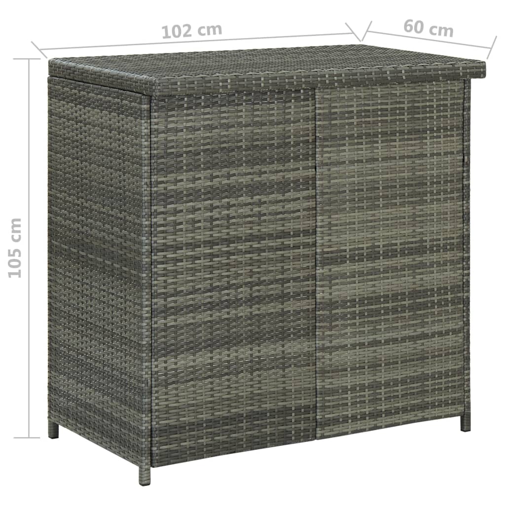 3-tlg. Bar Set Poly Rattan Grau