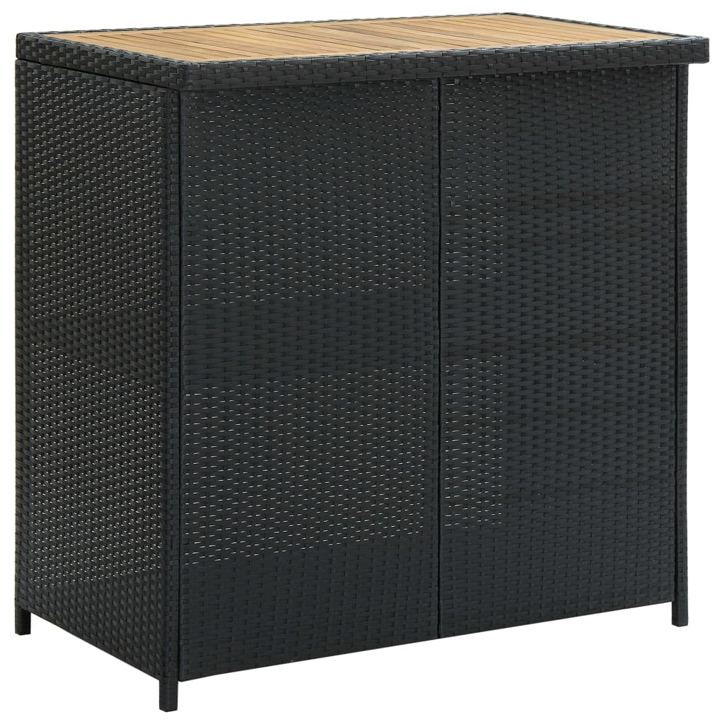 3-tlg. Bar-Set Poly Rattan Schwarz