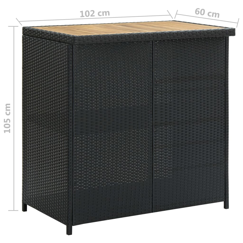 3-tlg. Bar-Set Poly Rattan Schwarz