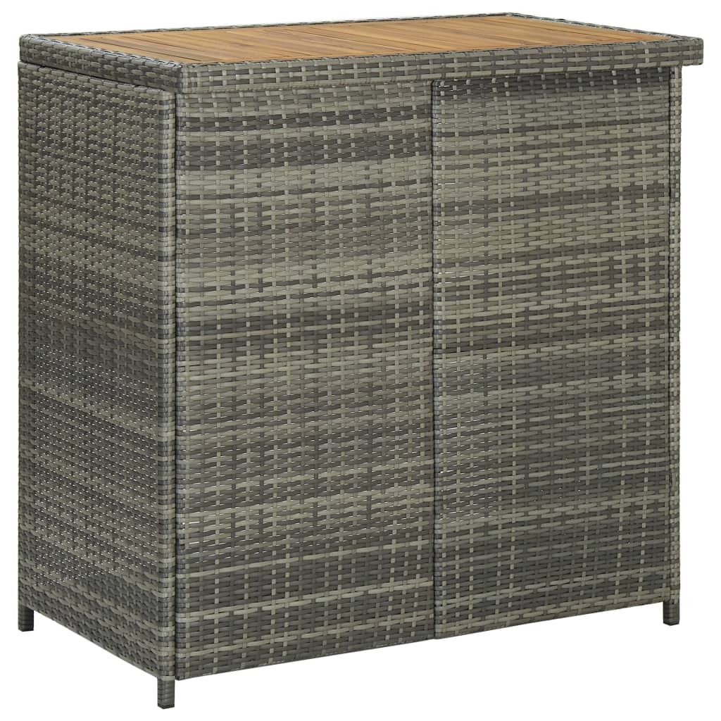 3-tlg. Bar Set Poly Rattan Grau