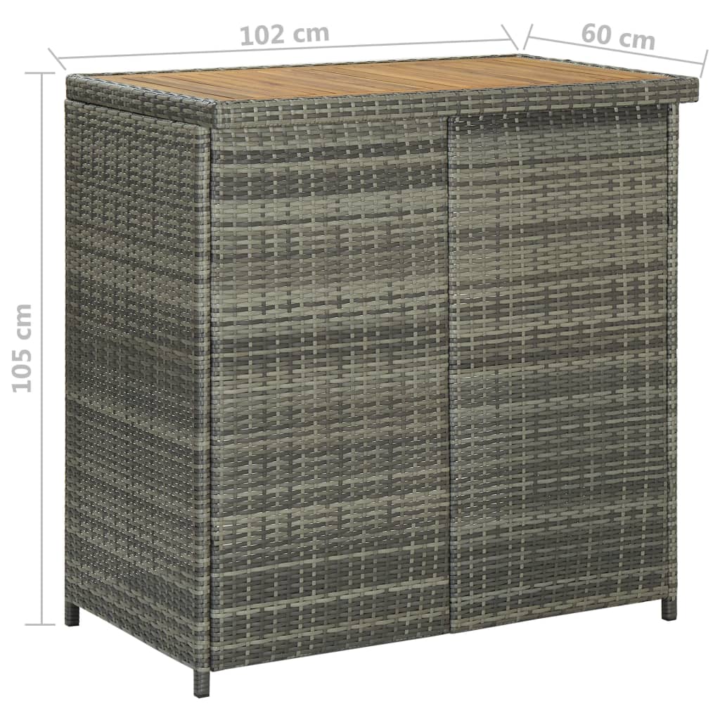 3-tlg. Bar Set Poly Rattan Grau