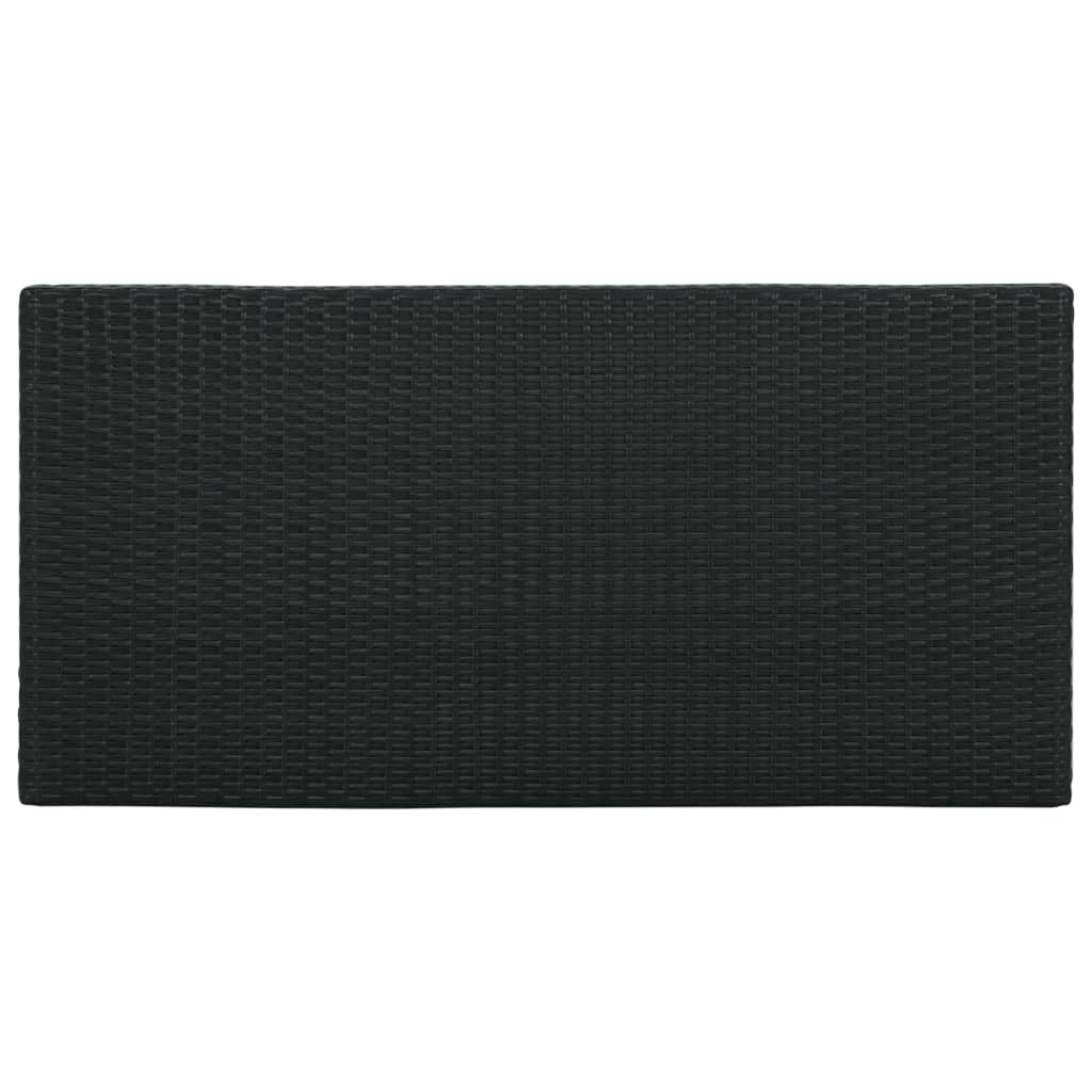 Bartisch mit Regal Schwarz 120x60x110 cm Poly Rattan