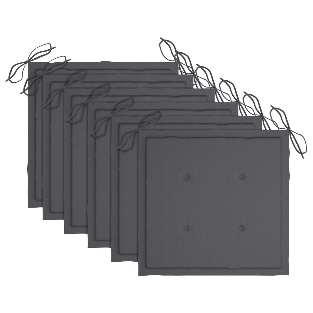Gartenstuhl-Kissen 6 Stk. Anthrazit 40x40x3 cm Oxford-Gewebe