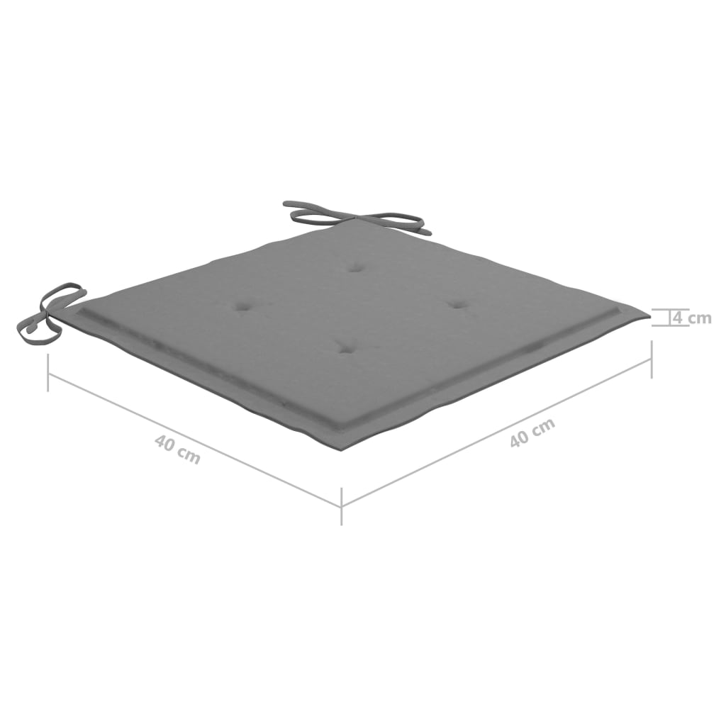 Gartenstuhl-Kissen 2 Stk. Grau 40x40x4 cm Oxford-Gewebe