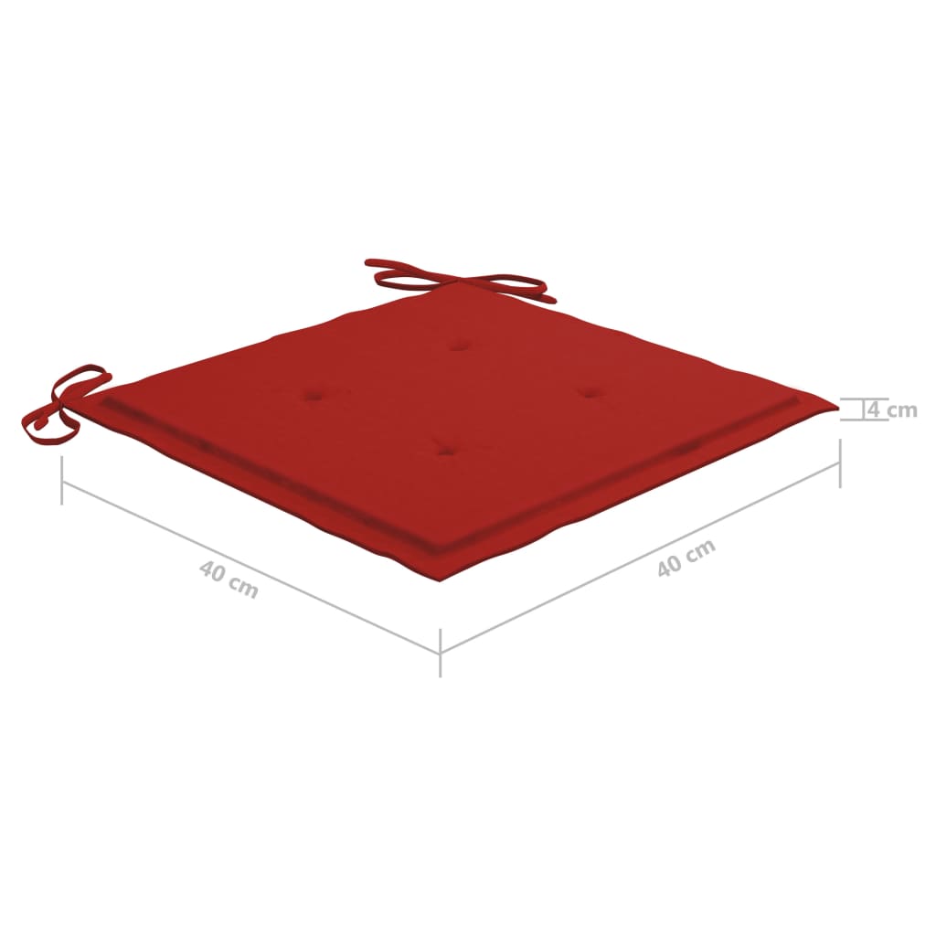 Gartenstuhl-Kissen 2 Stk. Rot 40x40x3 cm Oxford-Gewebe