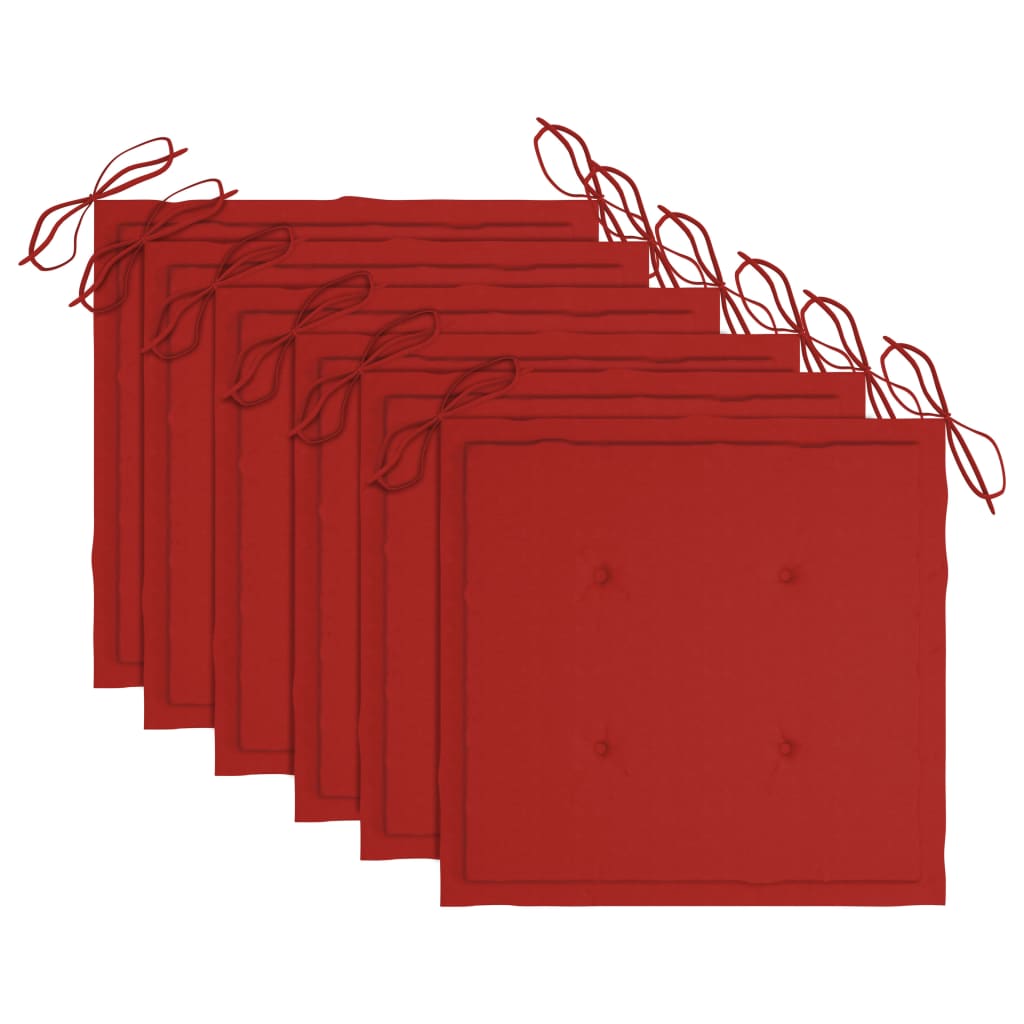Gartenstuhl-Kissen 6 Stk. Rot 40x40x4 cm Oxford-Gewebe