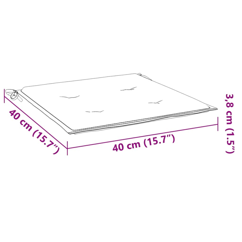 Gartenstuhl-Kissen 2 Stk. Weinrot 40x40x3 cm Oxford-Gewebe