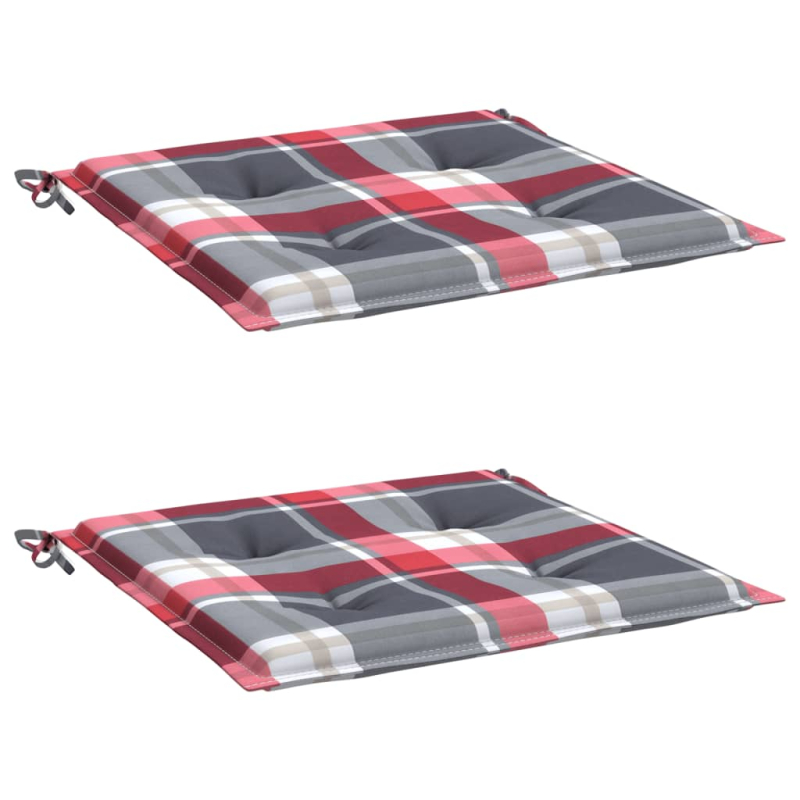 Gartenstuhl-Kissen 2Stk. Rot Karomuster 40x40x3cm Oxford-Gewebe
