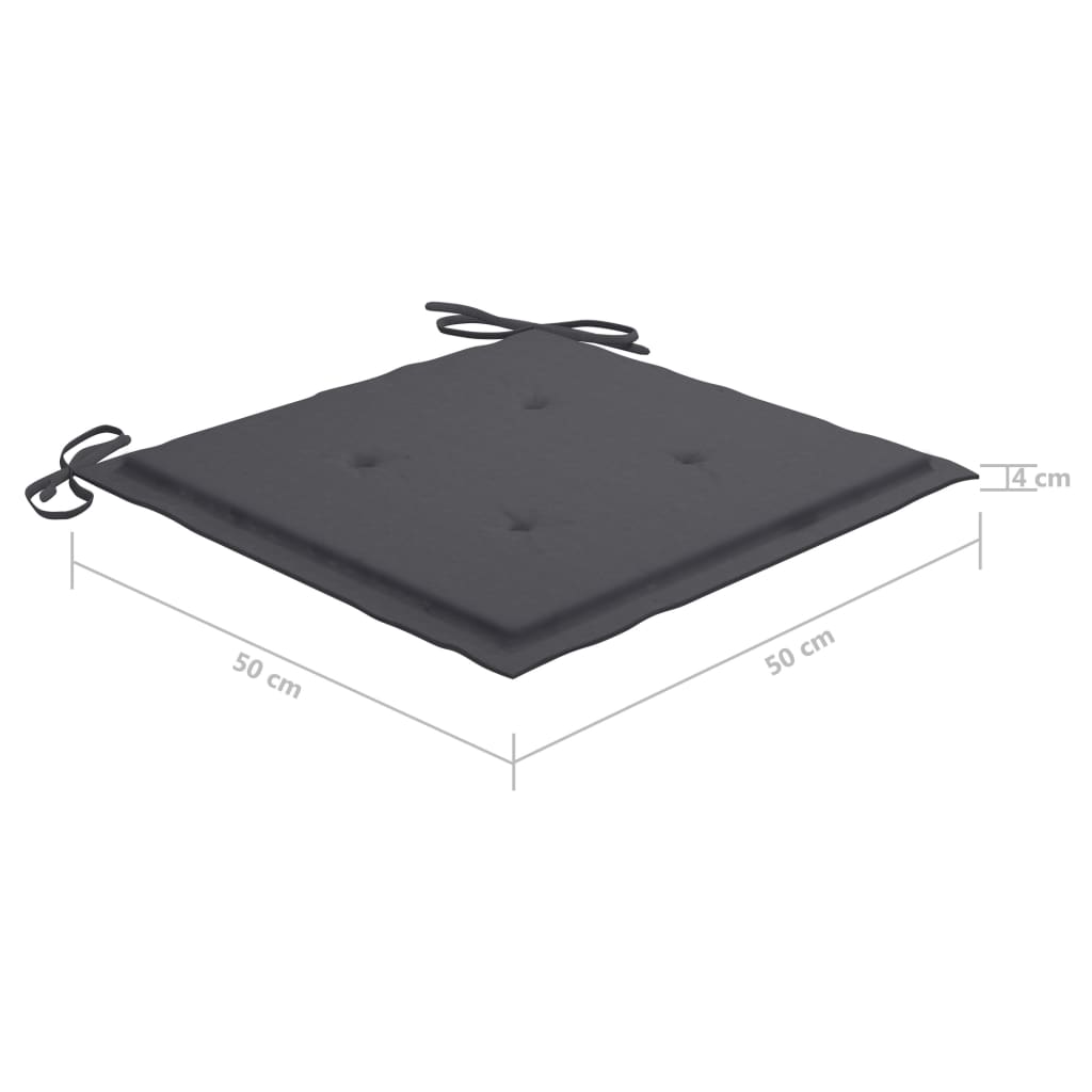 Gartenstuhl-Kissen 4 Stk. Anthrazit 50x50x3 cm Oxford-Gewebe
