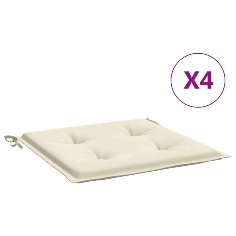 Gartenstuhl-Kissen 4 Stk. Creme 50x50x3 cm Oxford-Gewebe