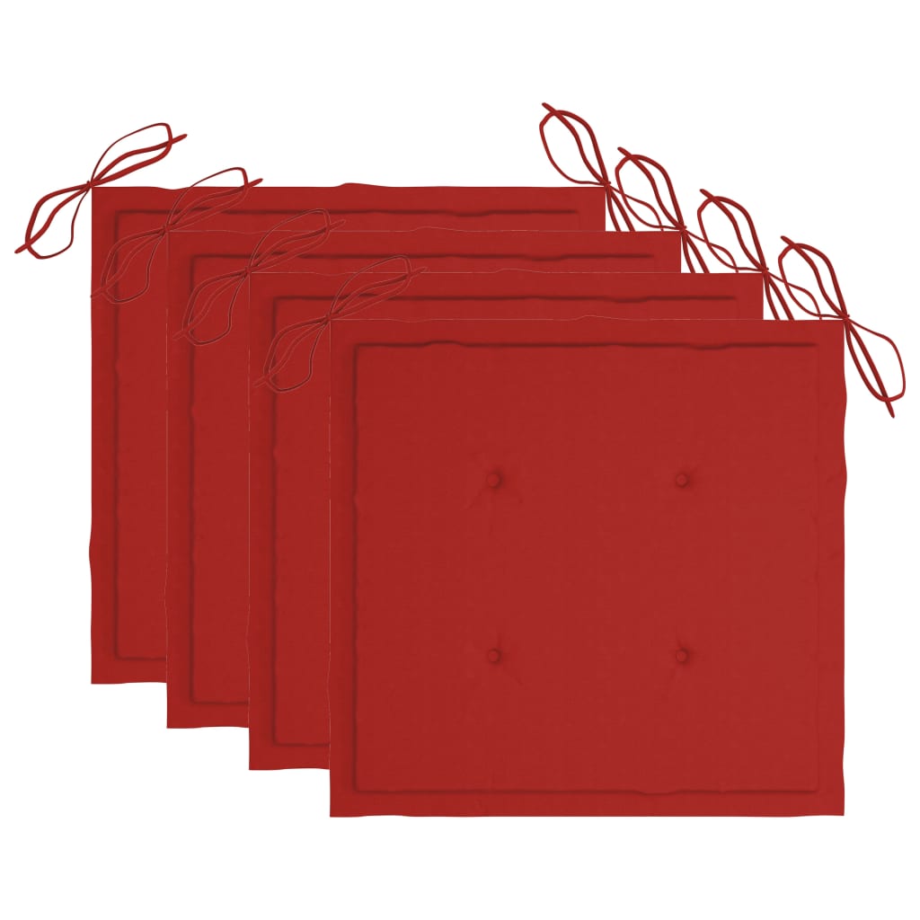 Gartenstuhl-Kissen 4 Stk. Rot 50x50x4 cm Oxford-Gewebe