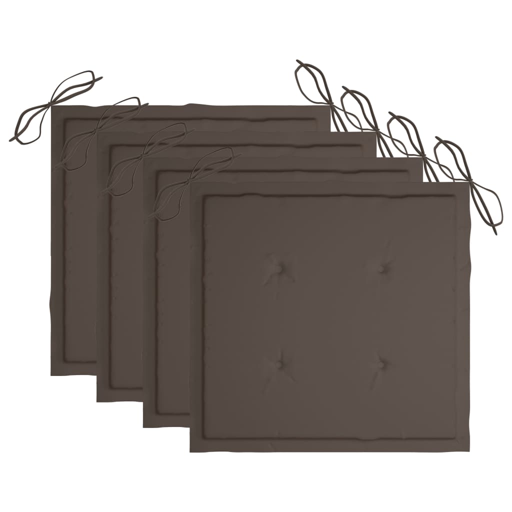 Gartenstuhl-Kissen 4 Stk. Taupe 50x50x4 cm Oxford-Gewebe
